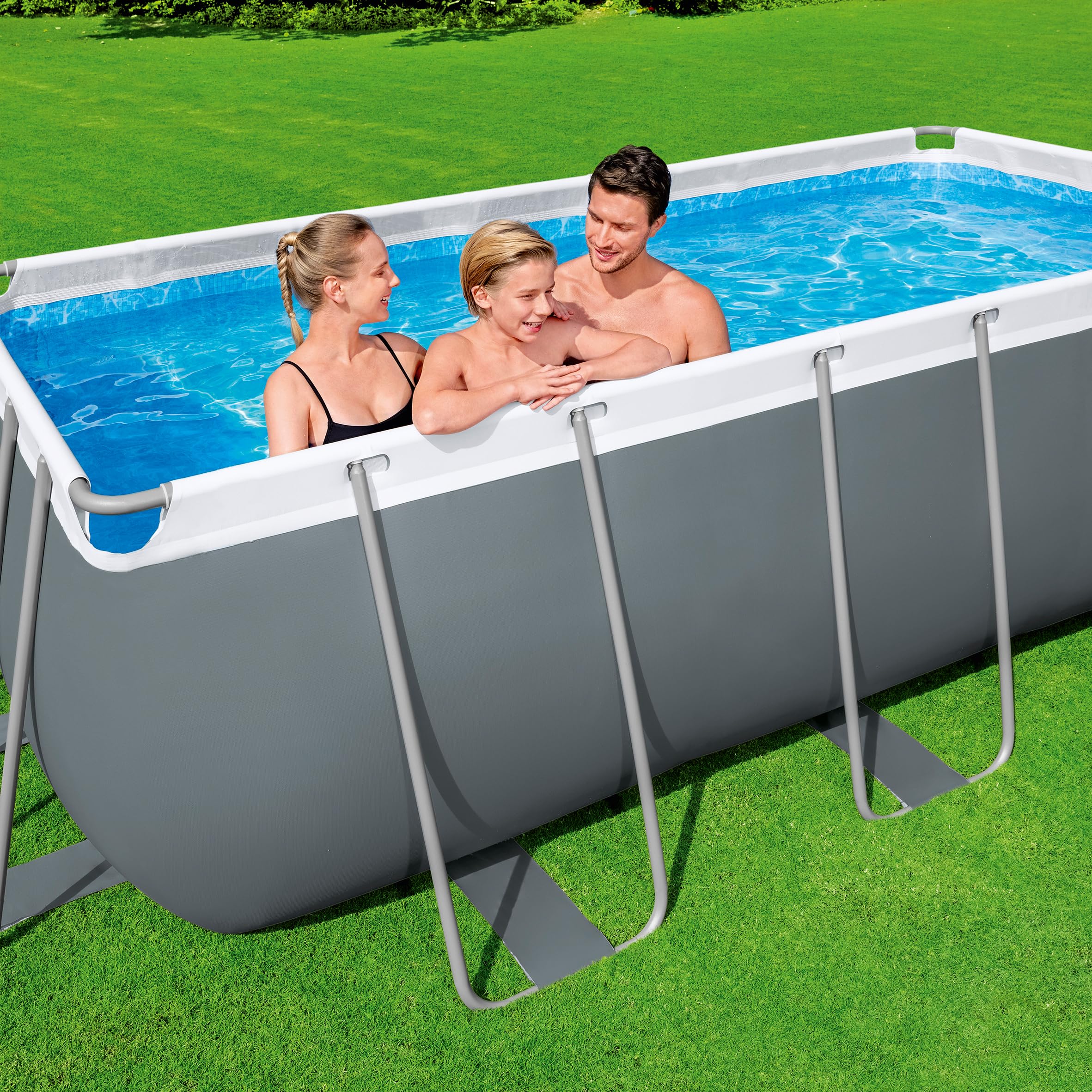 Bestway Juego de Piscina Rectangular de 13'6" x 6'7" x 48"/4.12 m x 2.01 m x 1.22 m