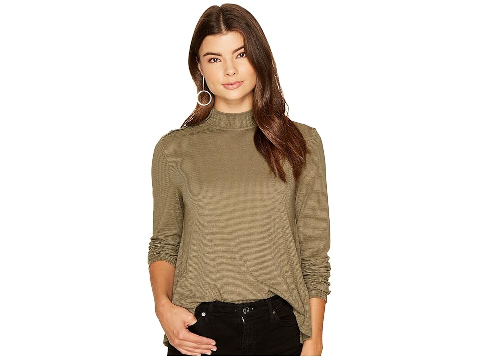 

Jack by BB Dakota Vida Soft Waffle-Knit Turtleneck (Light Olive) Women's Clothing