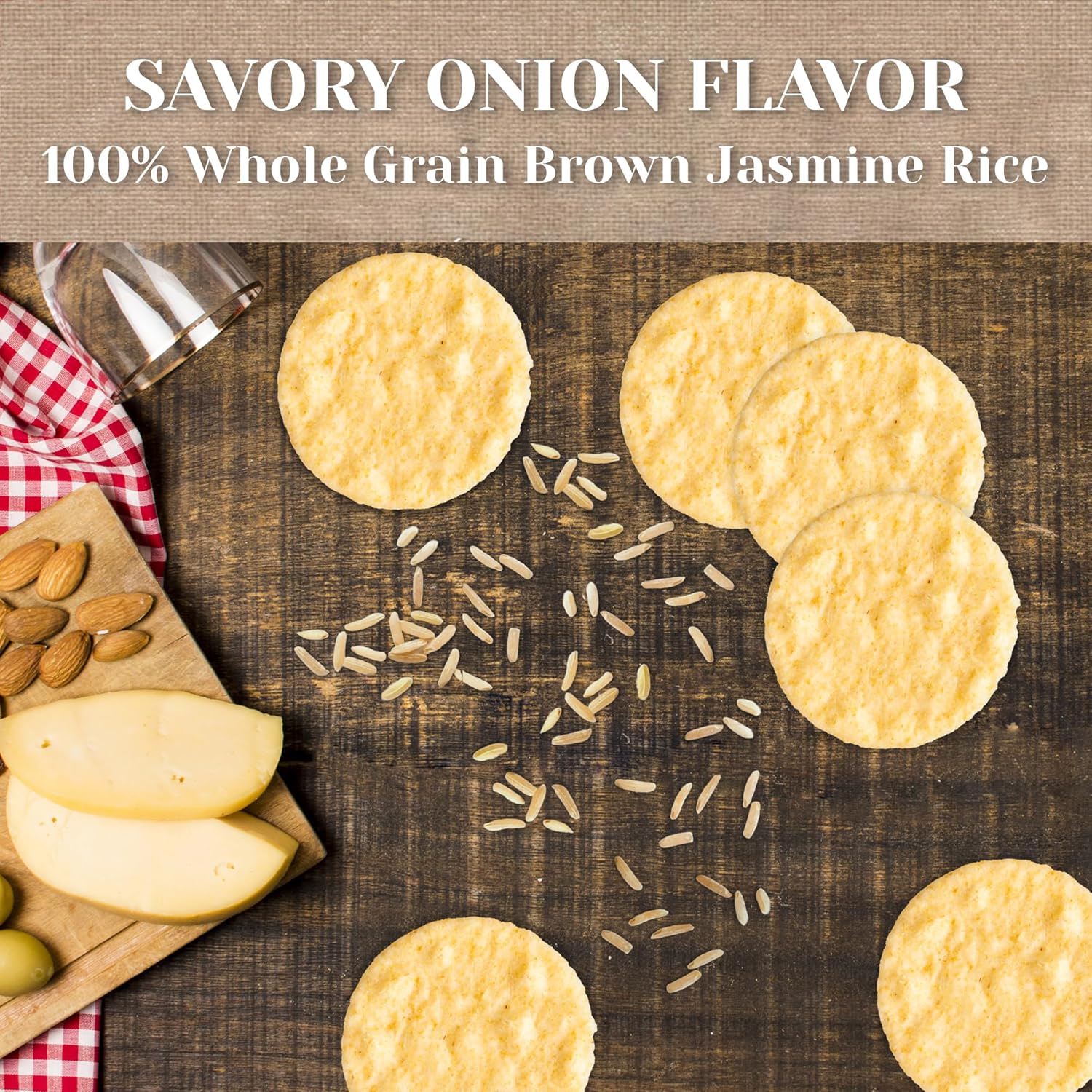 Edward & Sons Organic Toasted Onion Brown Rice Snaps - Oven Baked, Whole Grain, Gluten Free, Low Sodium, Low Fat, Non-GMO Project Verified, USDA Organic - 3.5 Oz (Pack of 12)
