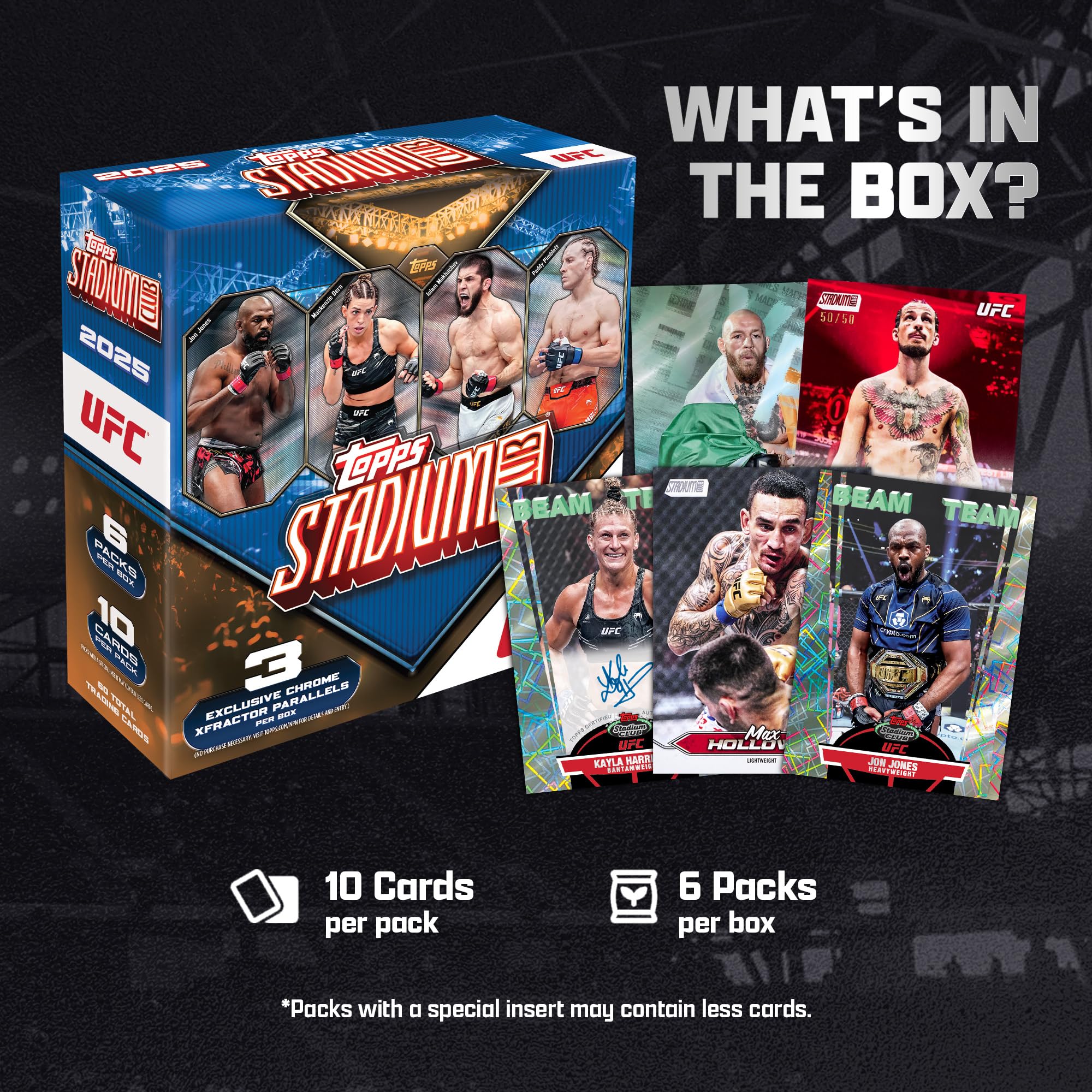 2025 Topps Stadion Club, UFC, werksseitig versiegelt, Mega-Box