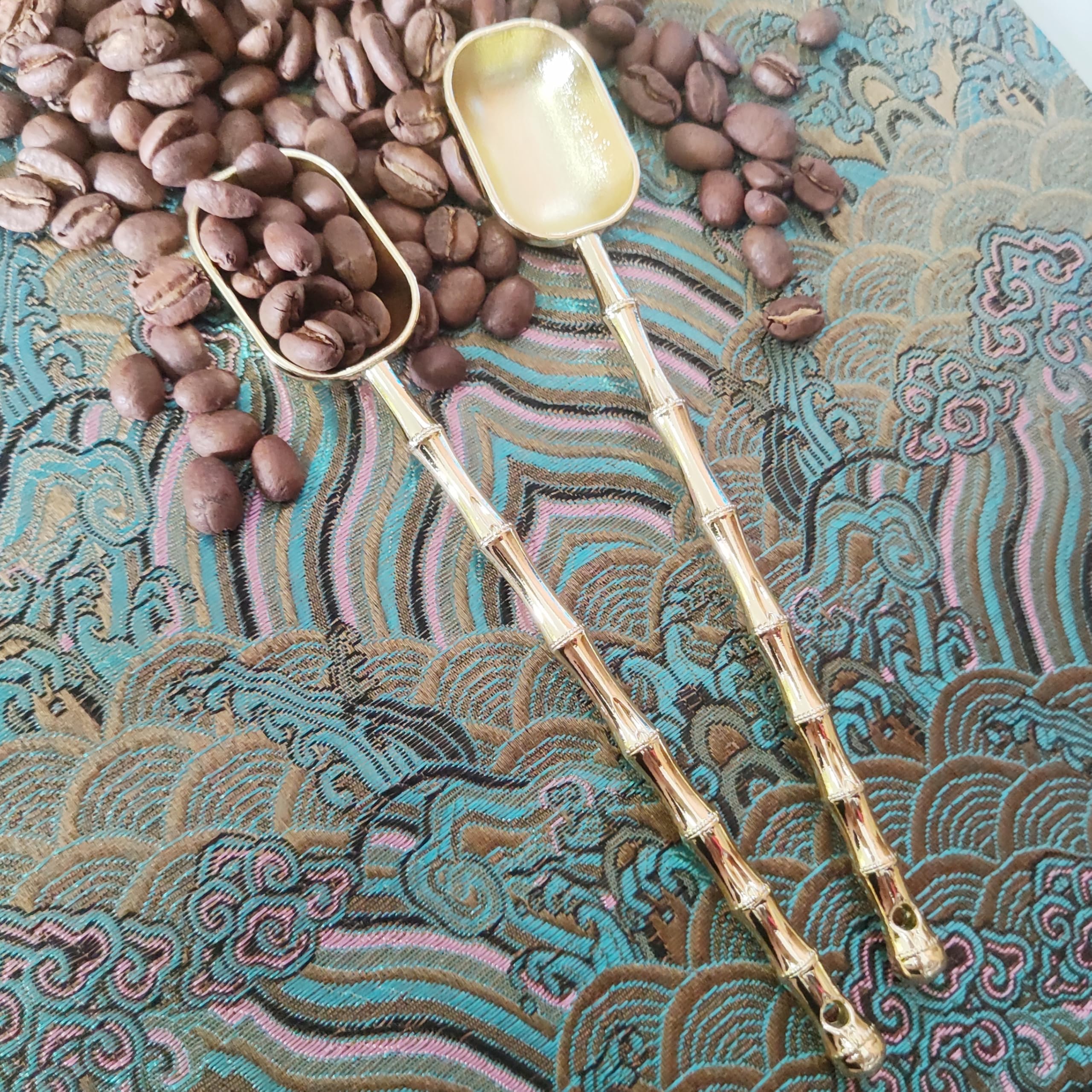 Xusmyzm Measuring Spoons 1 Teaspoon Scoops B-Gold Coffee Measuring Scoop Set of 3
