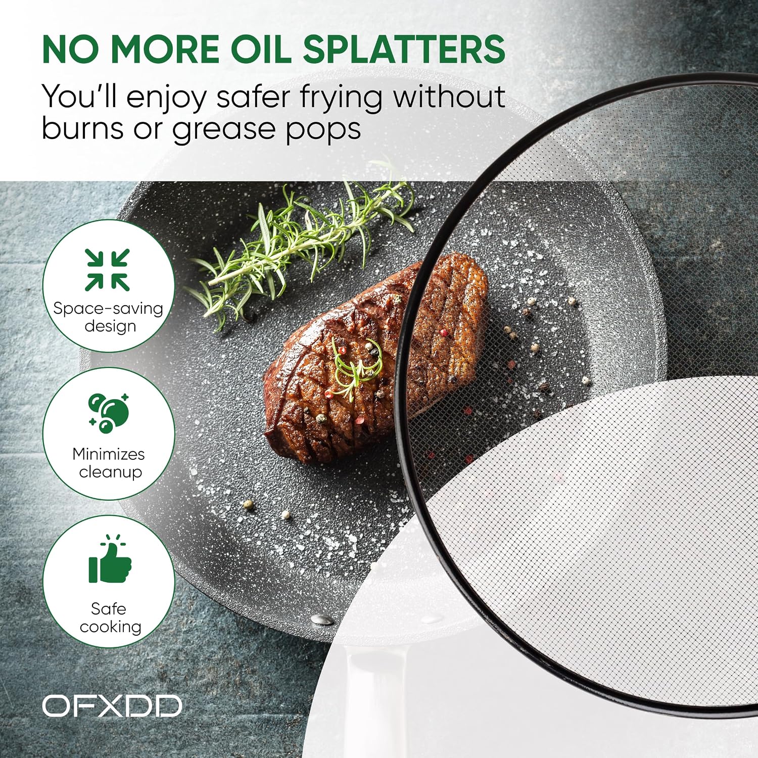 Frying Pan Screen Splatter Grease Protection - 10" - Ultimate Prevent Kitchen Guard Shield for Stove Frypan image 2