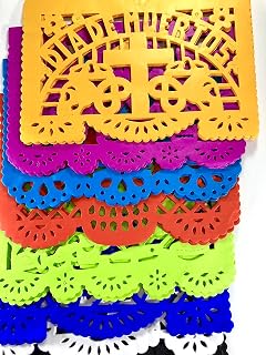 Fiesta Brands 30 Frontales Pack Altar de Ofrendas Dia de Muertos Day of The Dead Decoration Colorful Medium Size Tissue Paper Mexican Papel Picado.