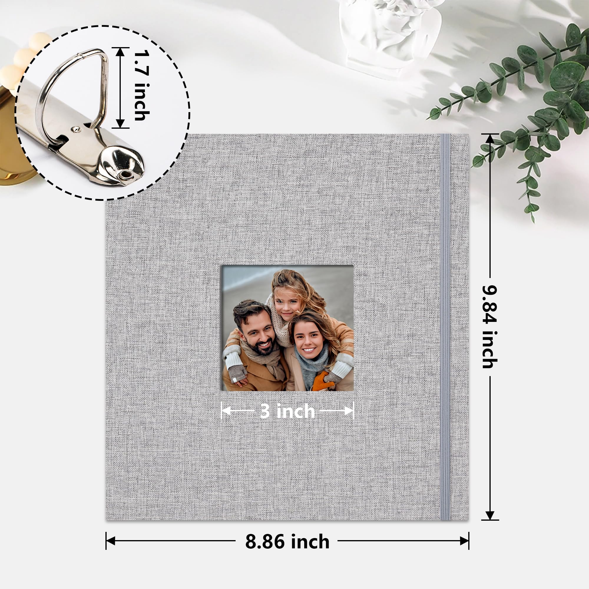 Vienrose 80 Pages Recharge Album Photo 3 Anneaux - Feuilles Autocollantes Sans Acide Pour Photos 10x15, 13x18, 20x25 Cm & Recettes