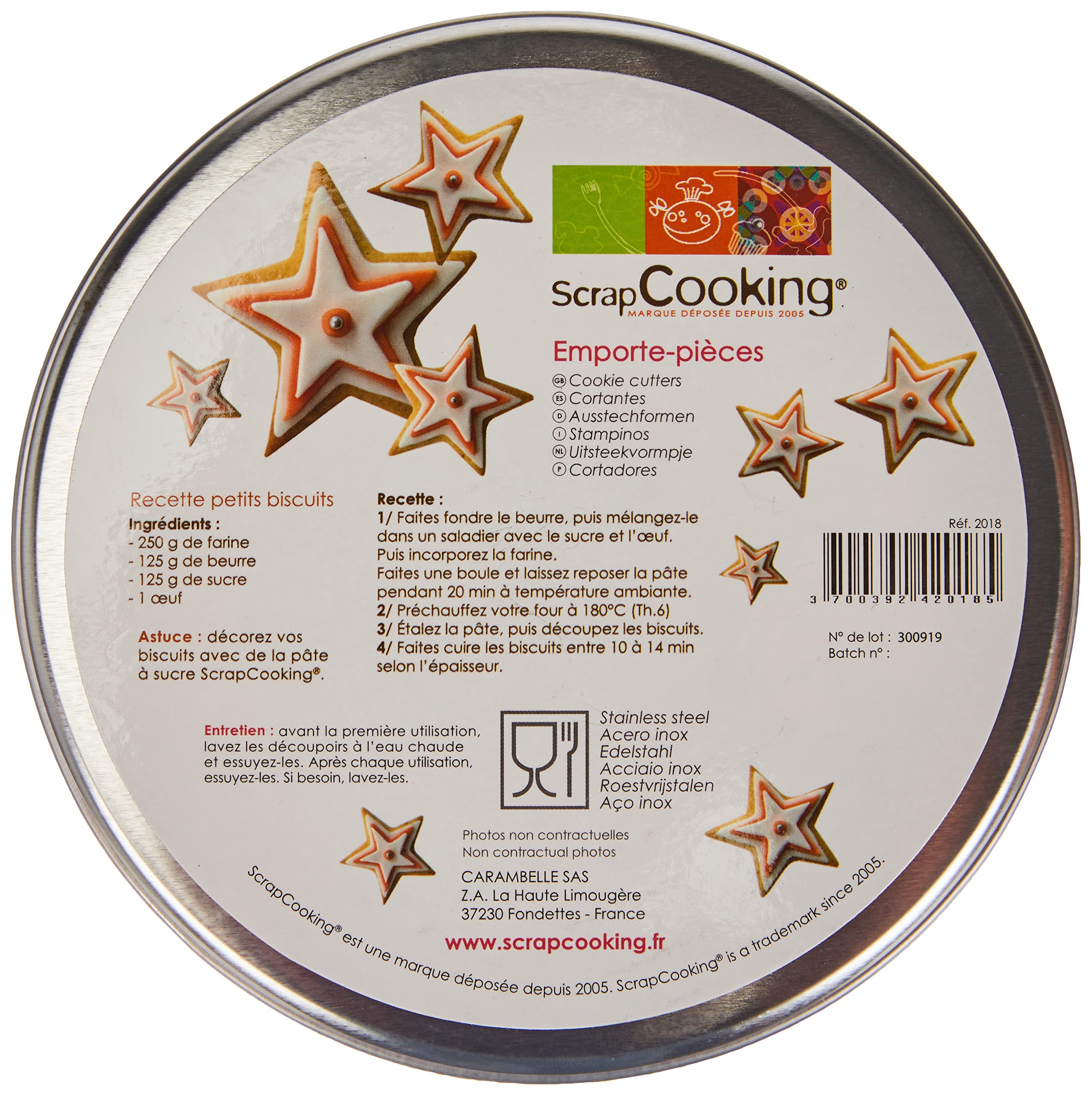 ScrapCooking Set Da 6 Formine Per Biscotti A Stella In Acciaio Inox - Dimensioni Variabili Da 2,5 A 8 Cm - 4