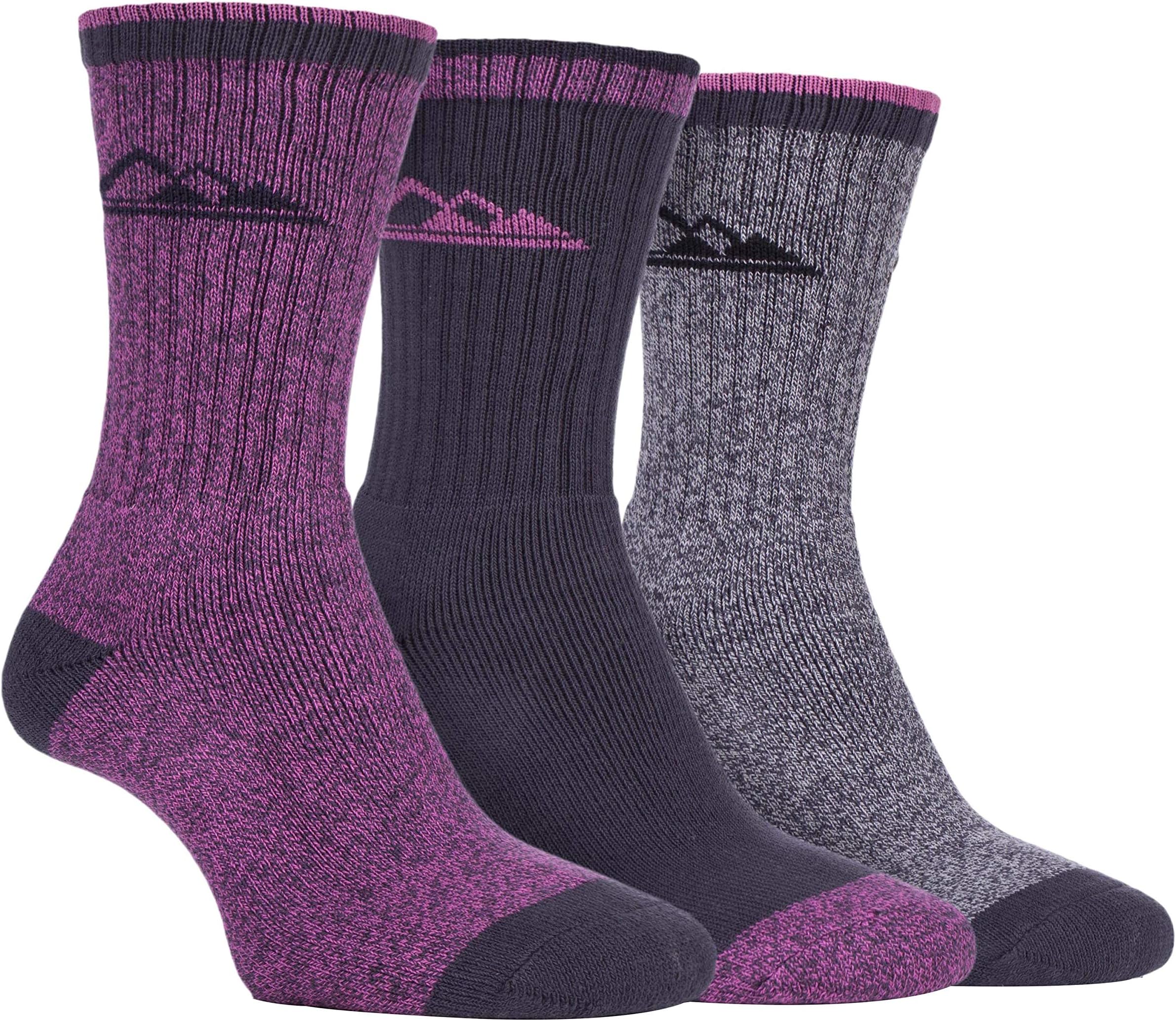 3 Pairs Ladies Anti Blister Lightweight Breathable Cotton Summer Walking Hiking Socks with Padded Sole