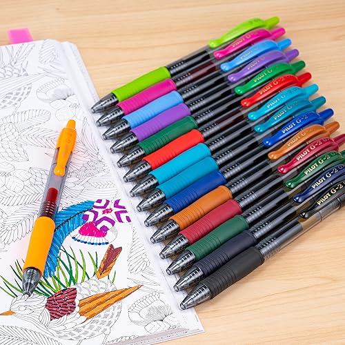 Miniatura 8 de Pilot - Bolígrafos en gel G2 con punta rodante recargables y retráctiles de alta calidad punta fina tinta azul paquete de 12 unidades 31021