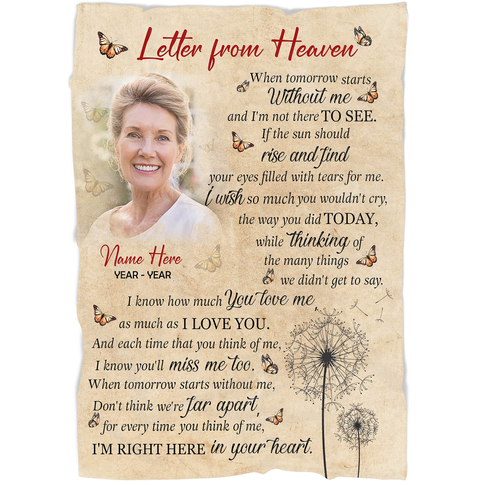 Amazon.com: Personalized Memorial Blanket Letter from Heave Loss of Mother Father Wife Husband Remembrance Sympathy Memorial Blankets Throws| N2390 : Home & Kitchen Amazon.com: Personalized Memorial Blanket Letter from Heave Loss of Mother Father Wife Husband Remembrance Sympathy Memorial Blankets Throws| N2390 : Home & Kitchen
