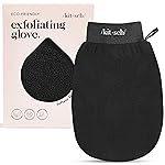 Kitsch Exfoliating Glove - Korean Exfoliating Mitt & Deep Exfoliating Body Scrubber for Shower, Bath | Body Exfoliator, Dead Skin Remover | Skin Care for Smooth, Renewed Skin - 1pc, Black