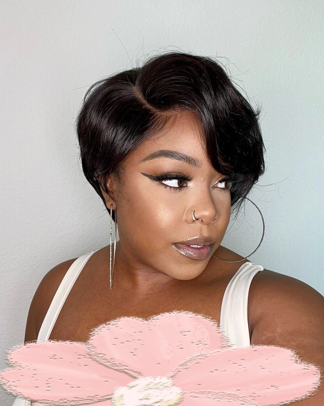 Amazon.com : WBTH Short Pixie Cut Wig Human Hair 5X5 HD Lace  display picture 2