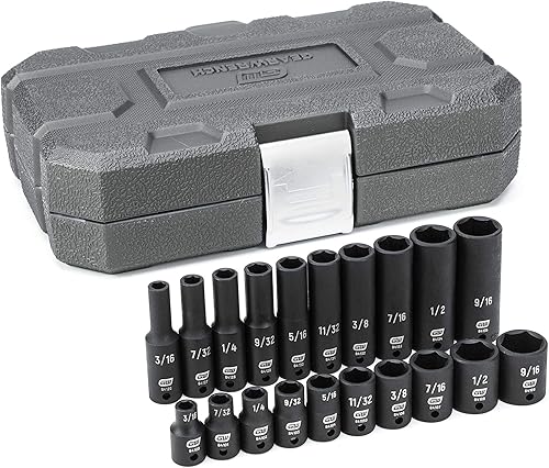GEARWRENCH Juego de llaves de vaso de impacto estándar y profundo, 20 unidades, SAE - 84900
