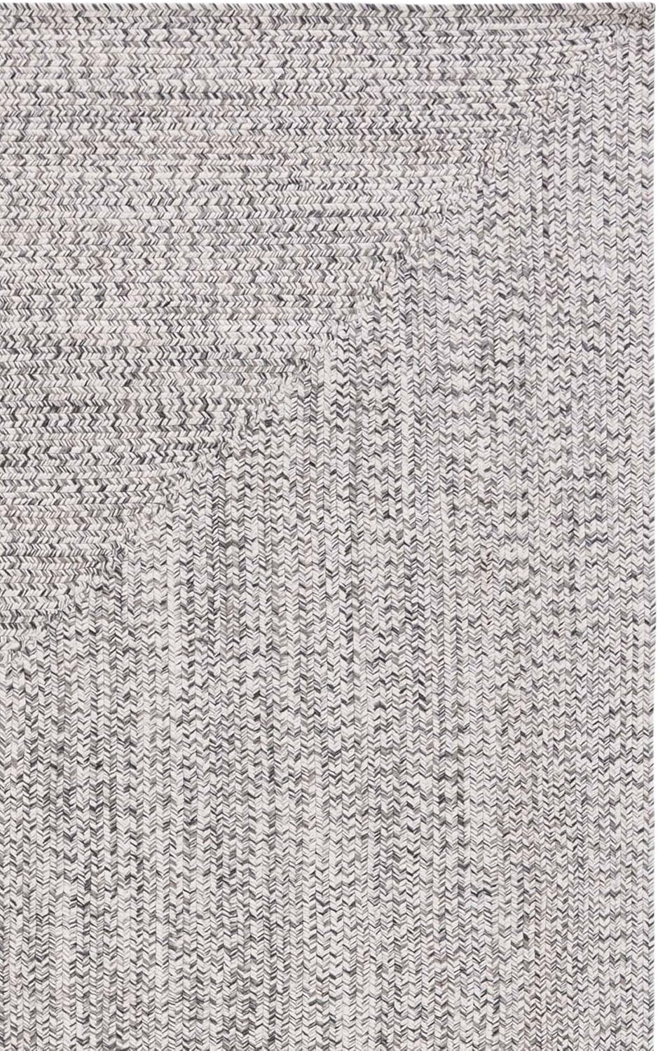 SAFAVIEH Washable Rug Outdoor Braided Collection - 2' x 3', Grey & Ivory, Handmade & Reversible, Non-Shedding & Easy to Clean, Ideal for Entryway, Patio, Kitchen, Mudroom, Front Door (BRA201F)