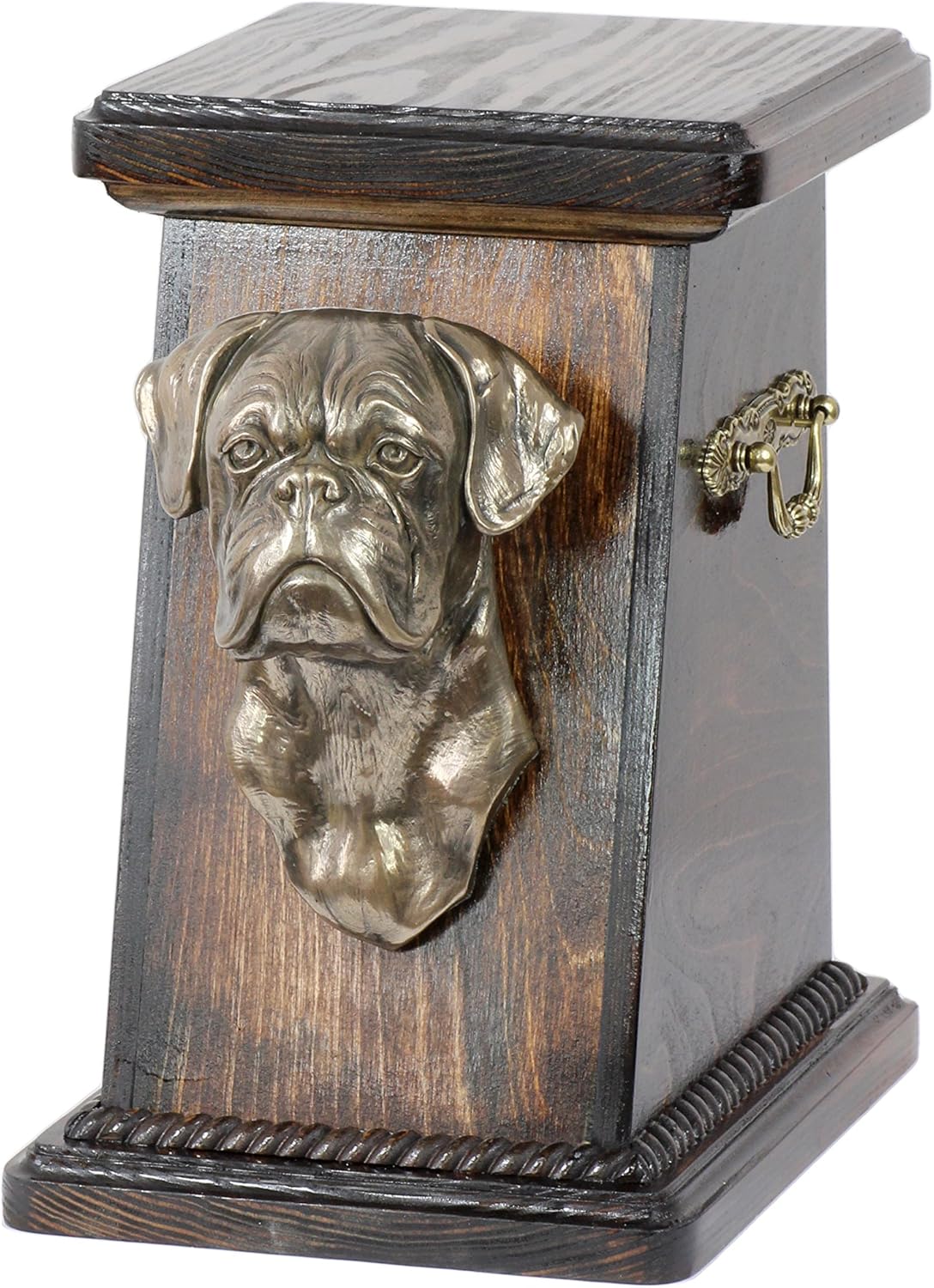 Boxer (second), memorial, urn for dog's ashes, with dog