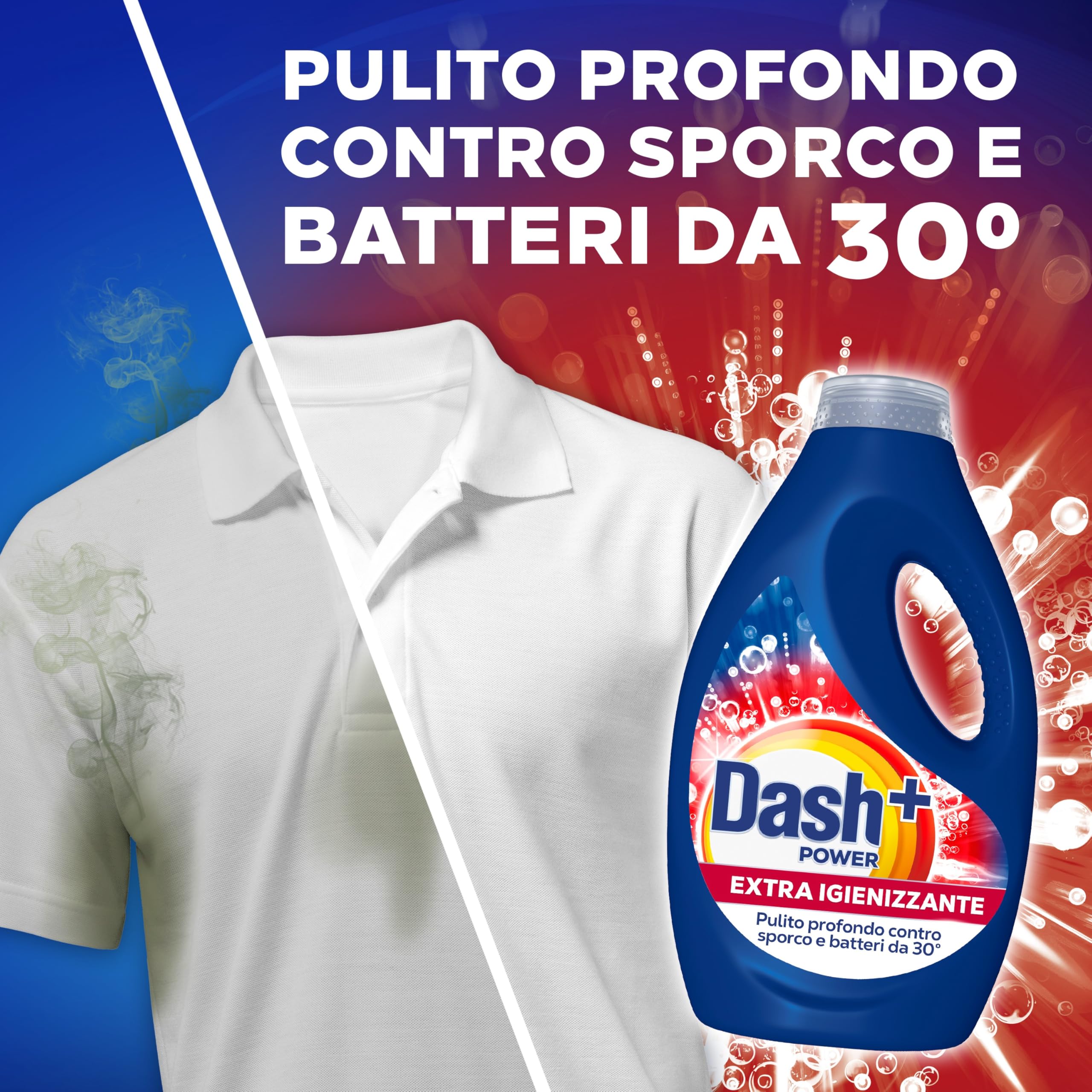 Dash Power + Extra Igienizzante, Detersivo Liquido Lavatrice, 140 Lavaggi (35x4), Pulizia Profonda Contro Sporco E Batteri, Pulizia Impeccabile