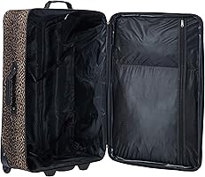 Amazon.com | Rockland Jungle Softside Upright Luggage Set, Leopard