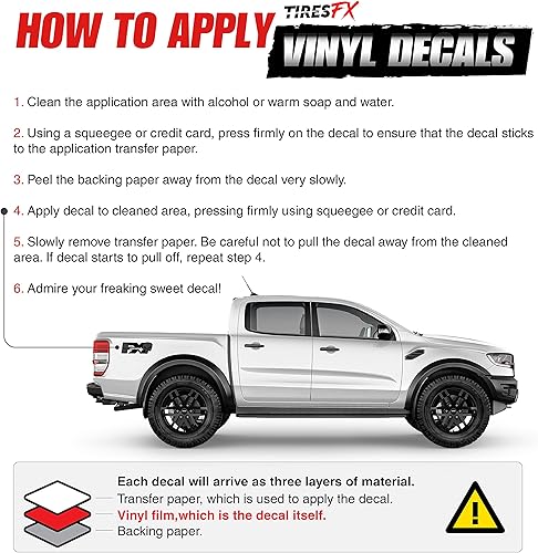Miniatura 3 de F150 FX4 Off Road Calcomanías F Pegatinas laterales para caja de camión (juego de 2)