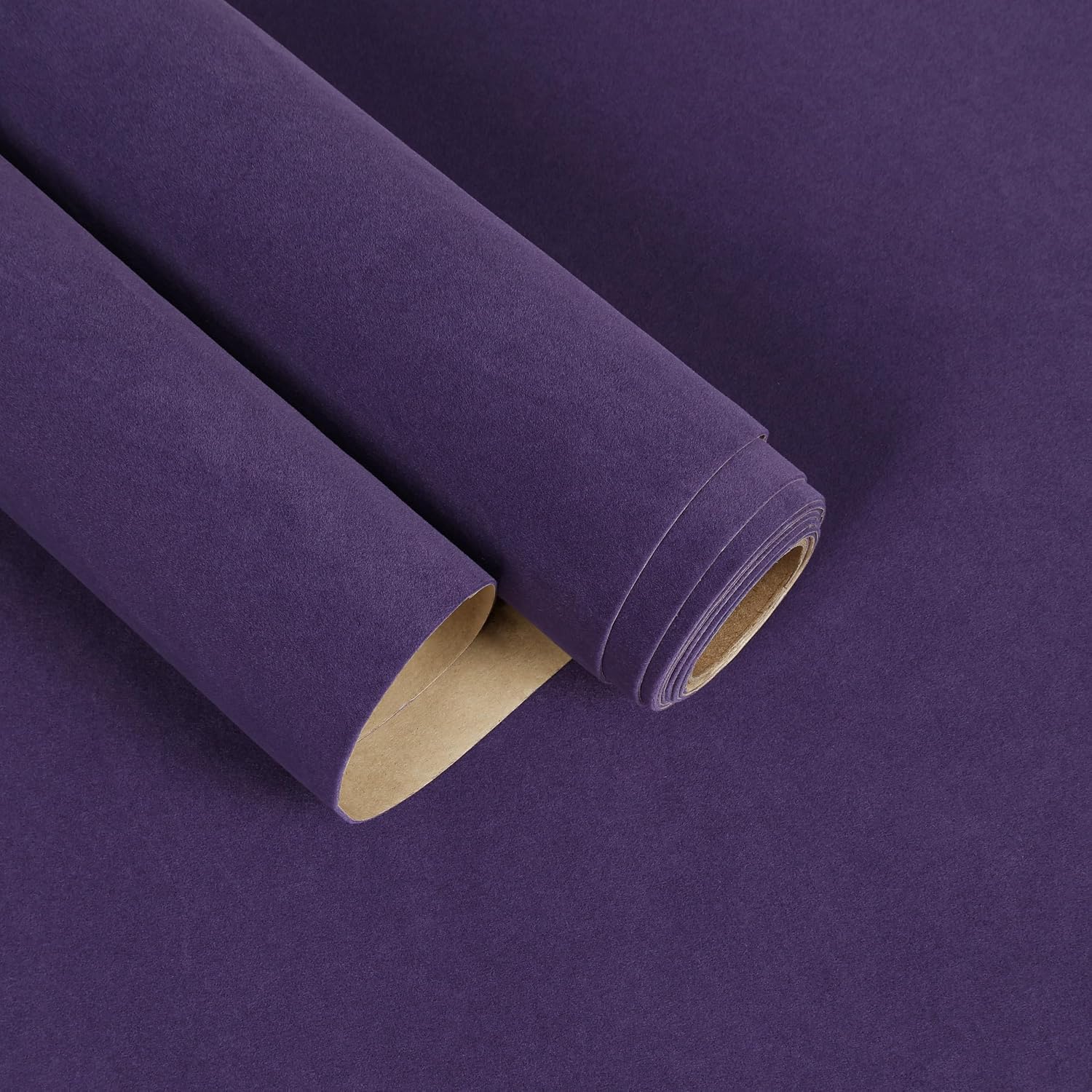 Purple Velvet Fabric Drawer Liners for Dresser Shelf Cabinet Lining 15.7"x160" Self Adhesive Flocking Velvet Contact Paper Peel and Stick Non Slip Flocked Felt Sheets for Crafts Jewelry Box