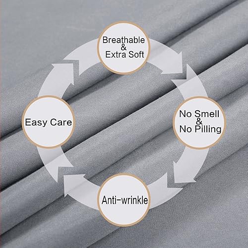 Miniatura 3 de Juego de sábanas de diseño estampado clásico - Juegos de sábanas con bolsillo profundo ultra suave y transpirable., Microfibra, Gris plateado, gemelo