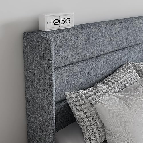 Miniatura 5 de SHA CERLIN Cama de Almacenamiento Elevable Tamaño QueenCabecera Moderna Tipo WingbackMarco de Cama Plataforma TapizadaAlmacenamiento HidráulicoNo