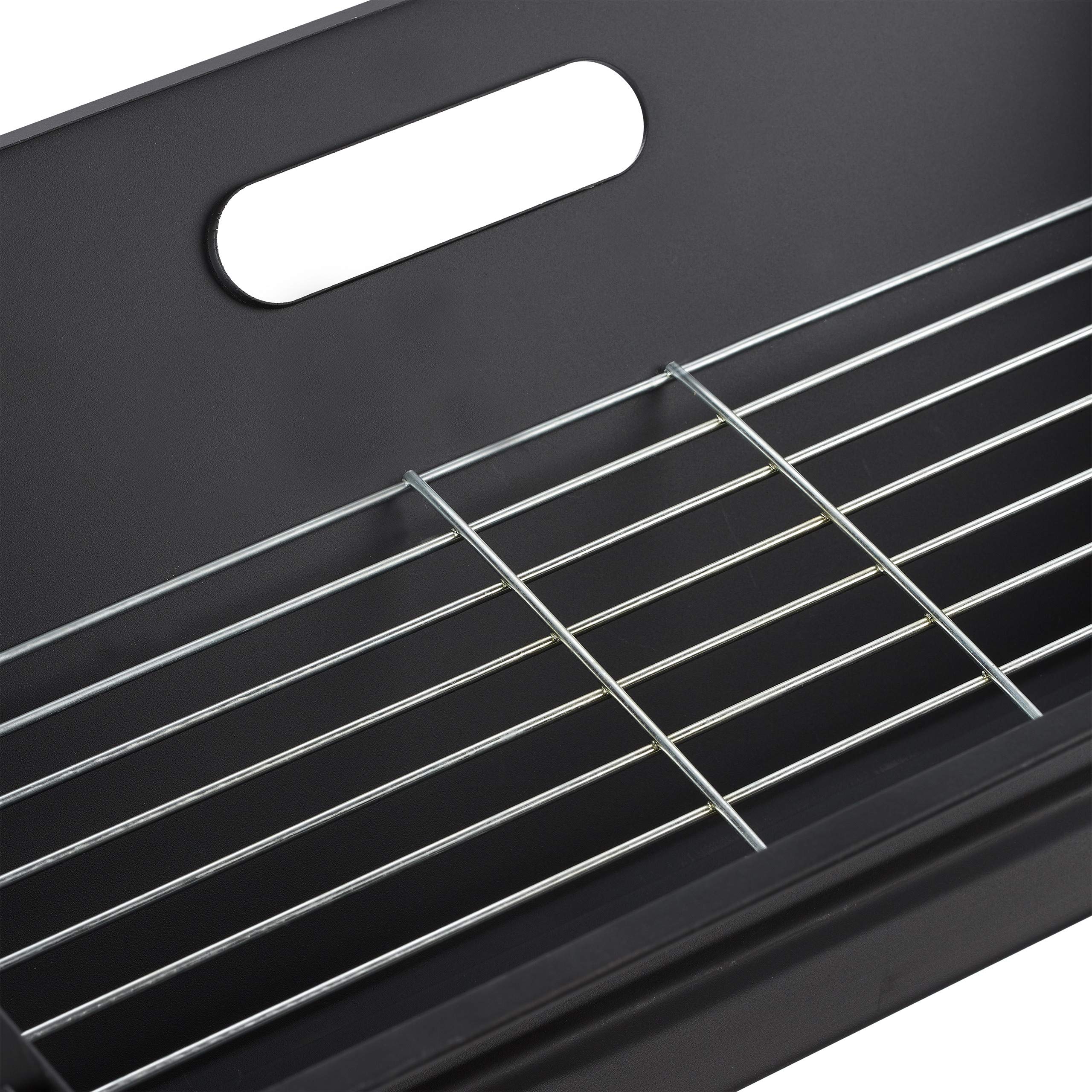 Relaxdays Barbecue pliable, avec charbon et foyer, pour camping et pique nique;HlP 30x45,5x30cm. noir