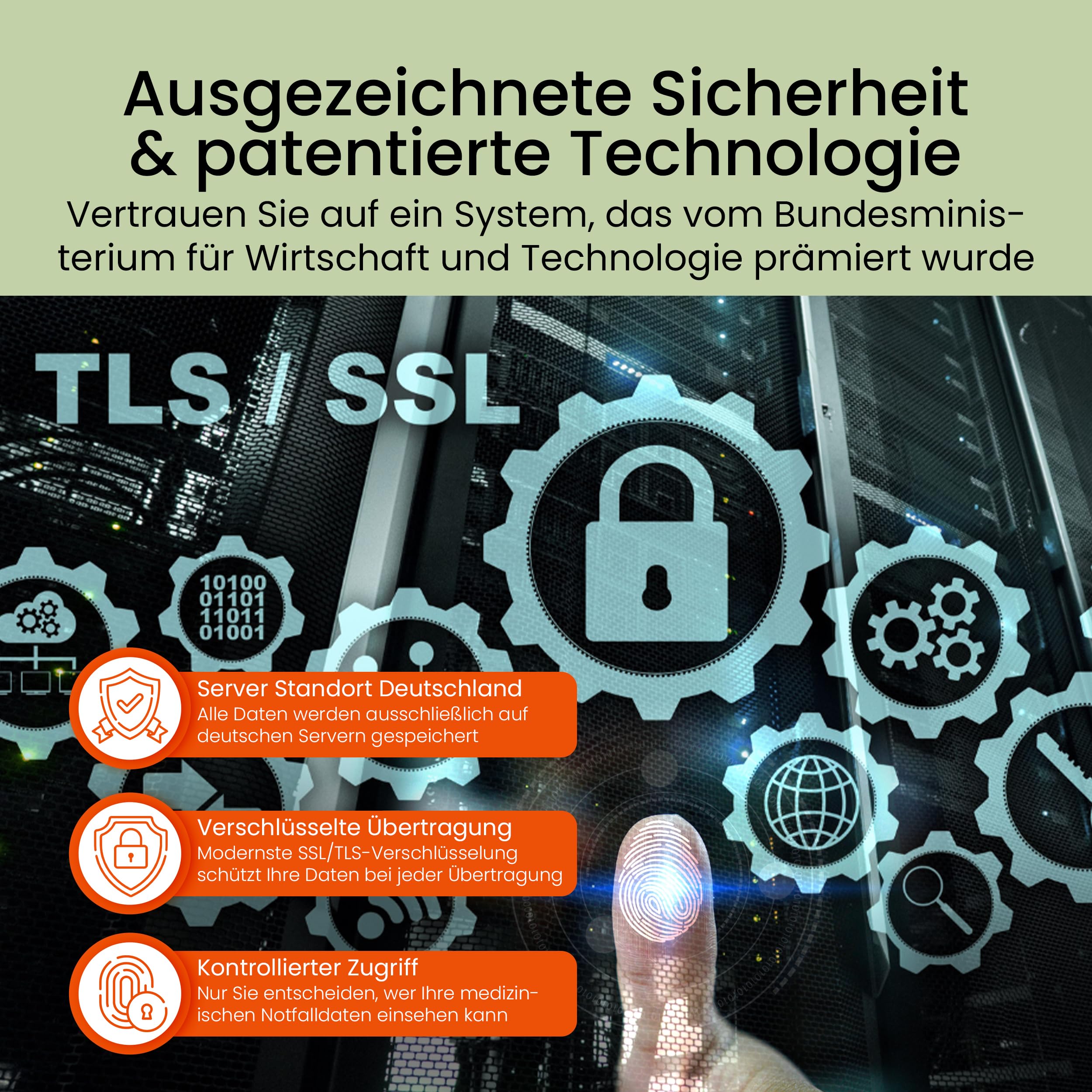 SOS-ID Label (3er-Set) – SOS-ID Etikett mit QR-Code – langlebiges & kratzfestes Klebelabel – schneller Zugriff auf wichtige Gesundheitsdaten für Ersthelfer oder Rettungskräfte