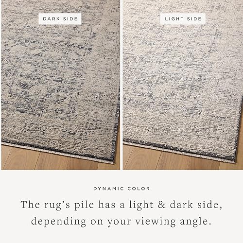 Miniatura 4 de Loloi Amber Lewis Alie Collection ALE-05 - Alfombra decorativa de carbónbeige de 2 pies y 3 pulgadas x 3 pies y 10 pulgadas, altura de pelo de 0.13