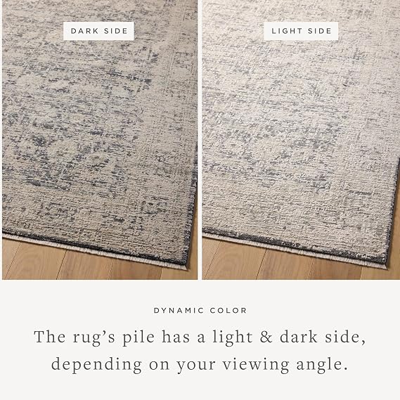 Loloi Amber Lewis Alie Collection ALE-05 Charcoal/Beige 2'-3 x 3'-10, .13 Pile Height, Accent Rug