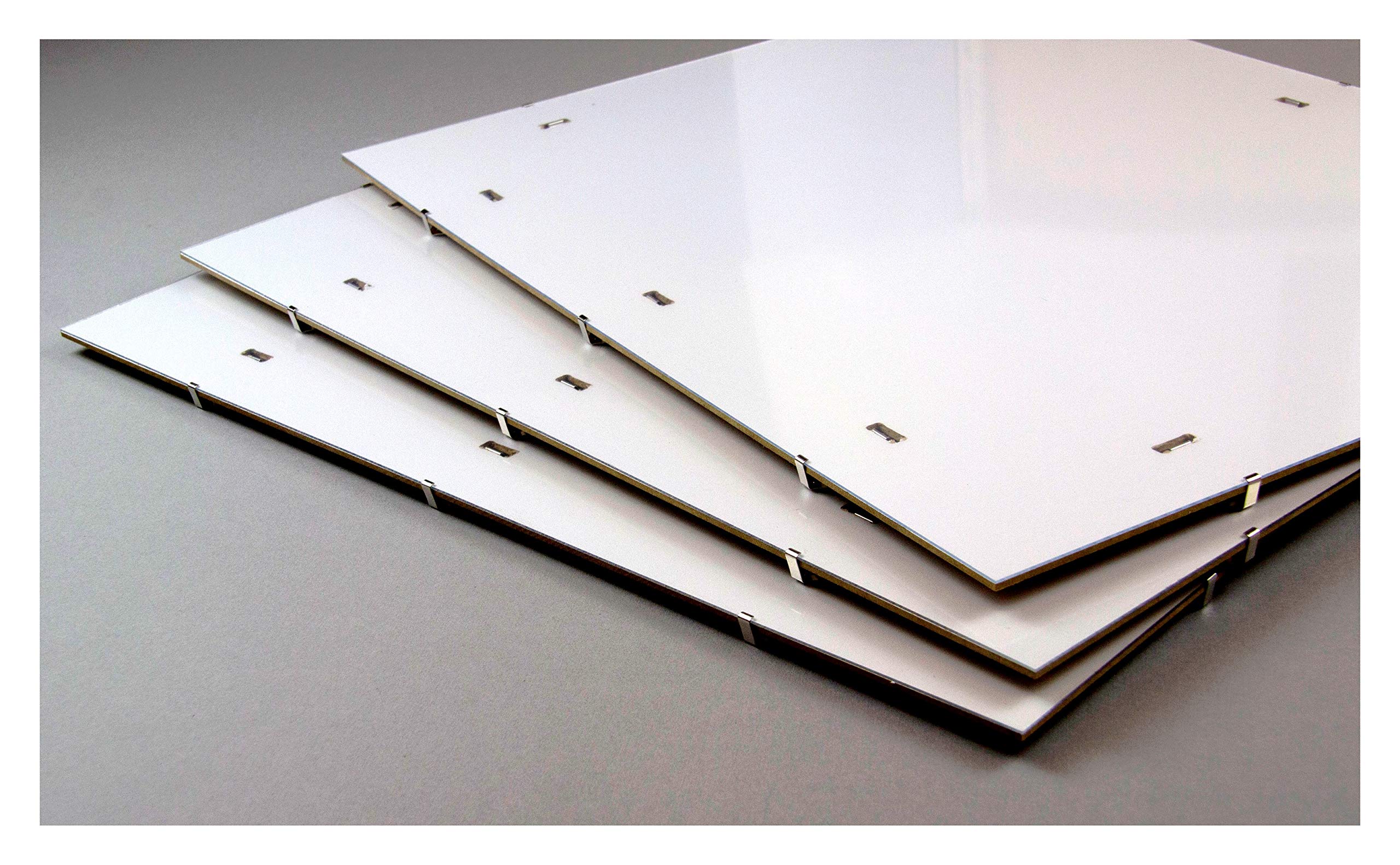 Rahmenloser Bildträger clipframe 50 x 80 cm mit weißer Rückwand und 1 mm Antireflex Kunstglas