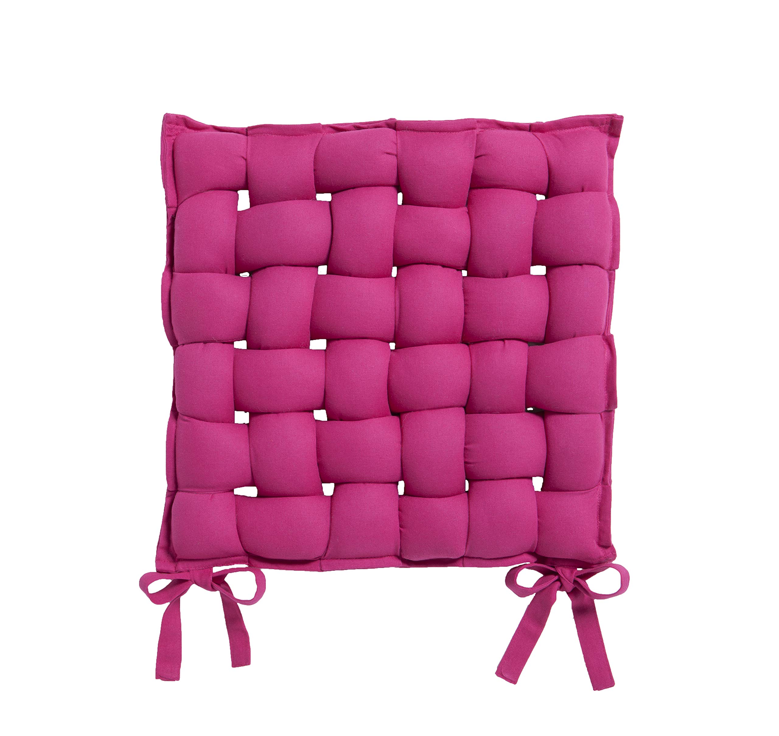 Today 'Cotton Woven Seat Cushion 40 x 40 cm Cotton, Cotton, fuchsia, 40x40x4 cm - Image 2