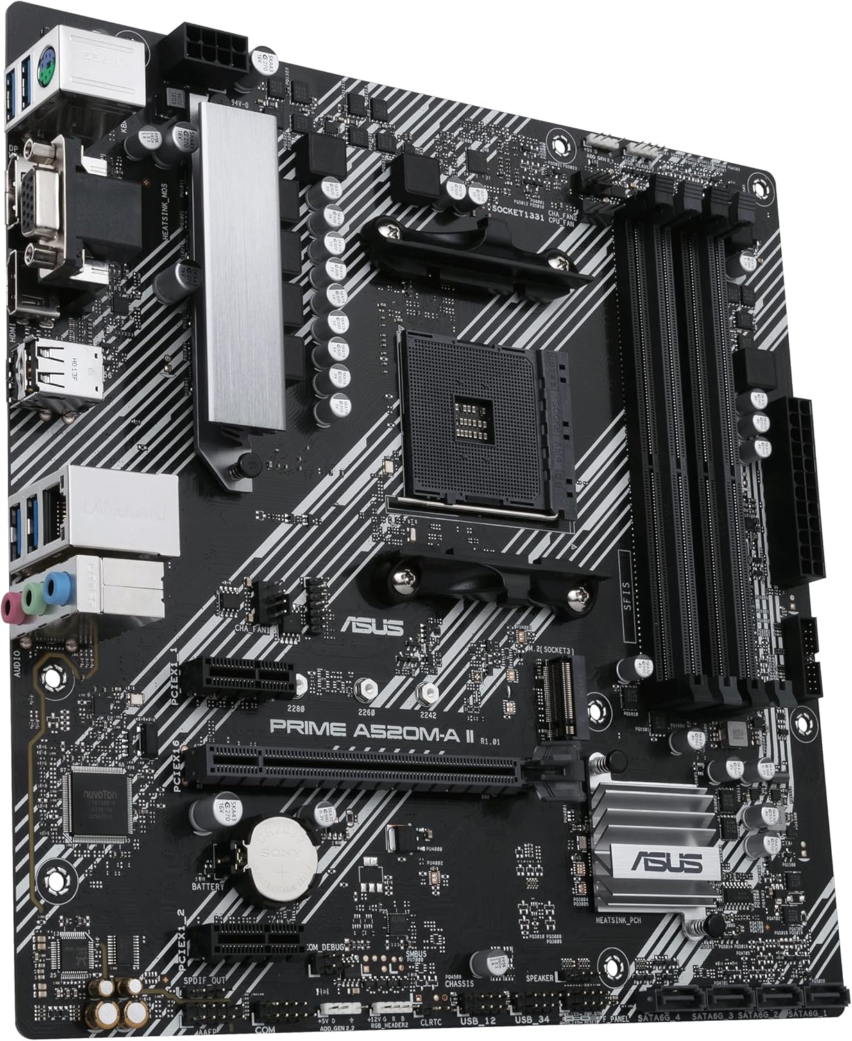 ASUS PRIME A520M-A II Scheda Madre microATX, AMD A520, Socket AM4, DDR4, PCIe 3.0, LAN Realtek 1Gb, 1xM.2, 4xSATA 6GB/s, 7.1 Surround, USB 3.2 Gen 1, Supporto Aura Sync RGB, Nero ASUS PRIME A520M-A II Scheda Madre microATX, AMD A520, Socket AM4, DDR4, PCIe 3.0, LAN Realtek 1Gb, 1xM.2, 4xSATA 6GB/s, 7.1 Surround, USB 3.2 Gen 1, Supporto Aura Sync RGB, Nero