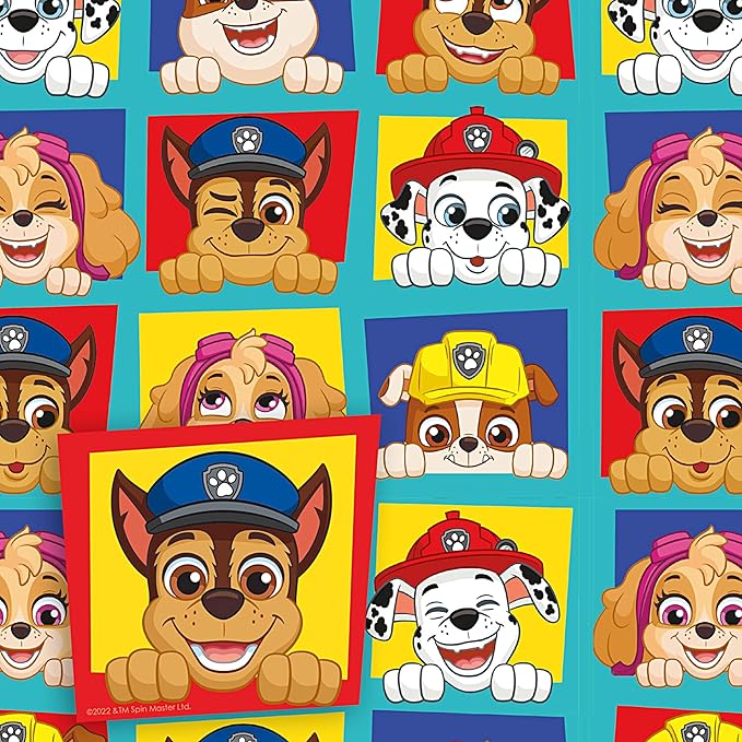 Paw Patrol Wrapping Paper, Paw Patrol 2 Sheet 2 Tag Wrapping Paper