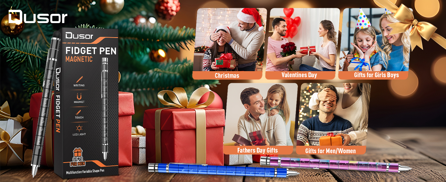 Dusor Gifts for Men Fidget Pen, 2026 Graduation Gift for Him Her Multifunction Pen, Anniversary Birthday Father‘s Day Gifts for Men Dad Husband Brother Boyfriend, Cool Stuff Gadgets for Son Teens Boy