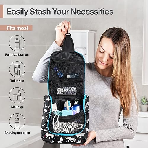 Miniatura 9 de Wayfarer Supply - Neceser de viaje grande para mujeres y hombres, organizador de cosméticos de viaje colgante para artículos de tocador, suministros