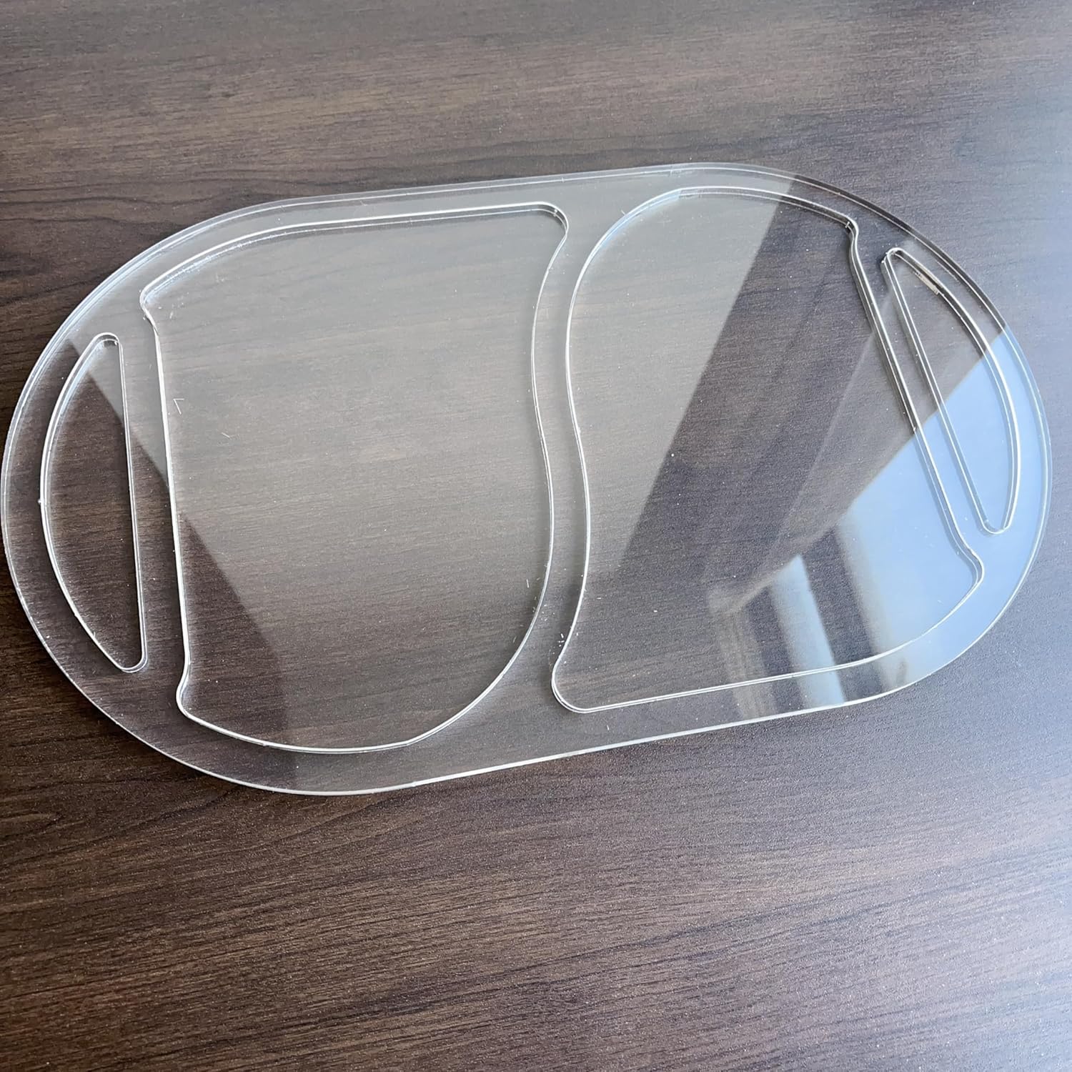Oval 2 Section Valet Tray Router Template, Clear Acrylic Router Jig, Woodworking Template, Craft Template
