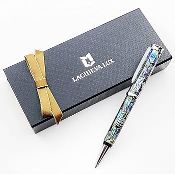 匿名配送　LACHIEVA LUX高級筆記具 天然貝殻 鮑 アワビ油性ボールペン Amazon | LACHIEVA LUX 高級油性ボールペン 天然貝殻 鮑 アワビ