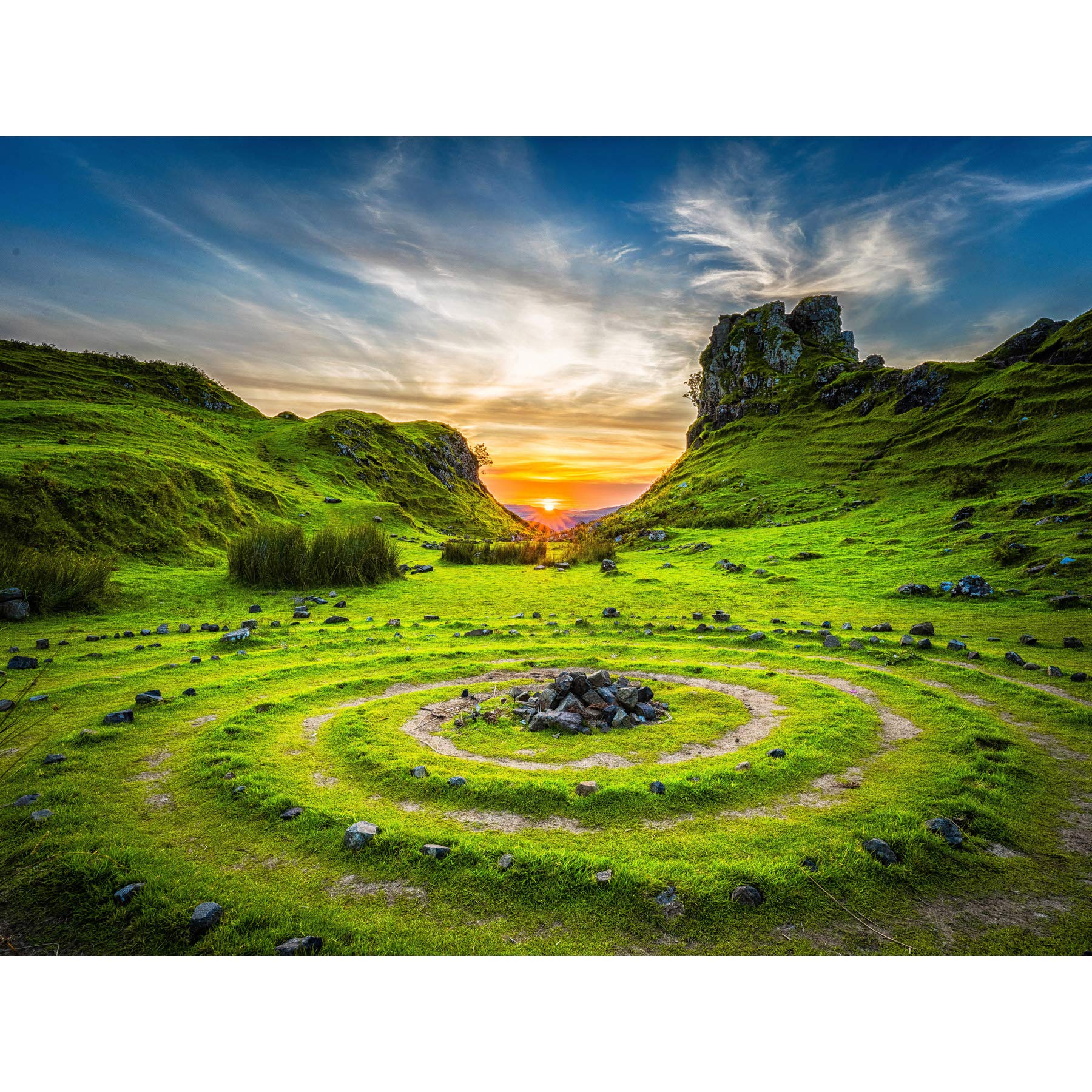 Fairy Glen Sunset Skye Scotland Art Print Poster Wall Decor