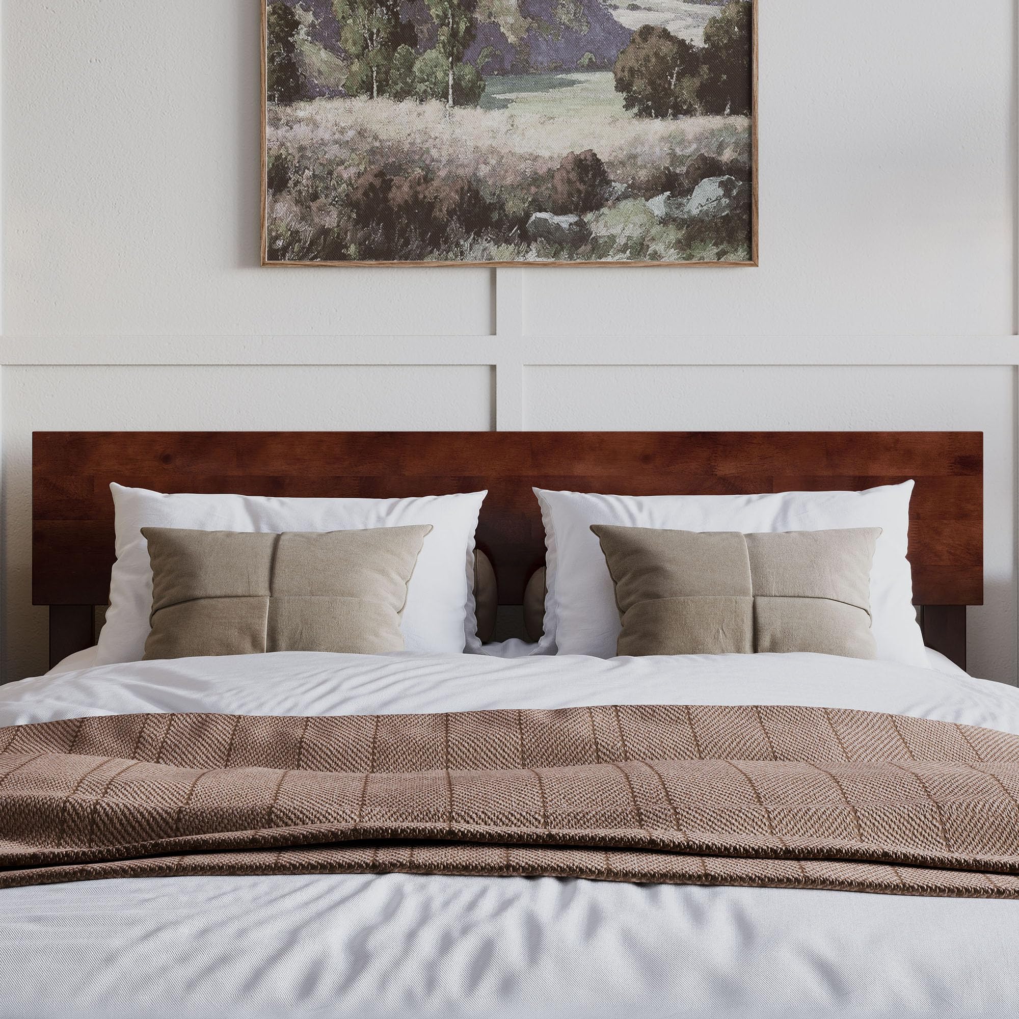 AFI Orlando Modern Solid Wood Headboard, Queen, Walnut