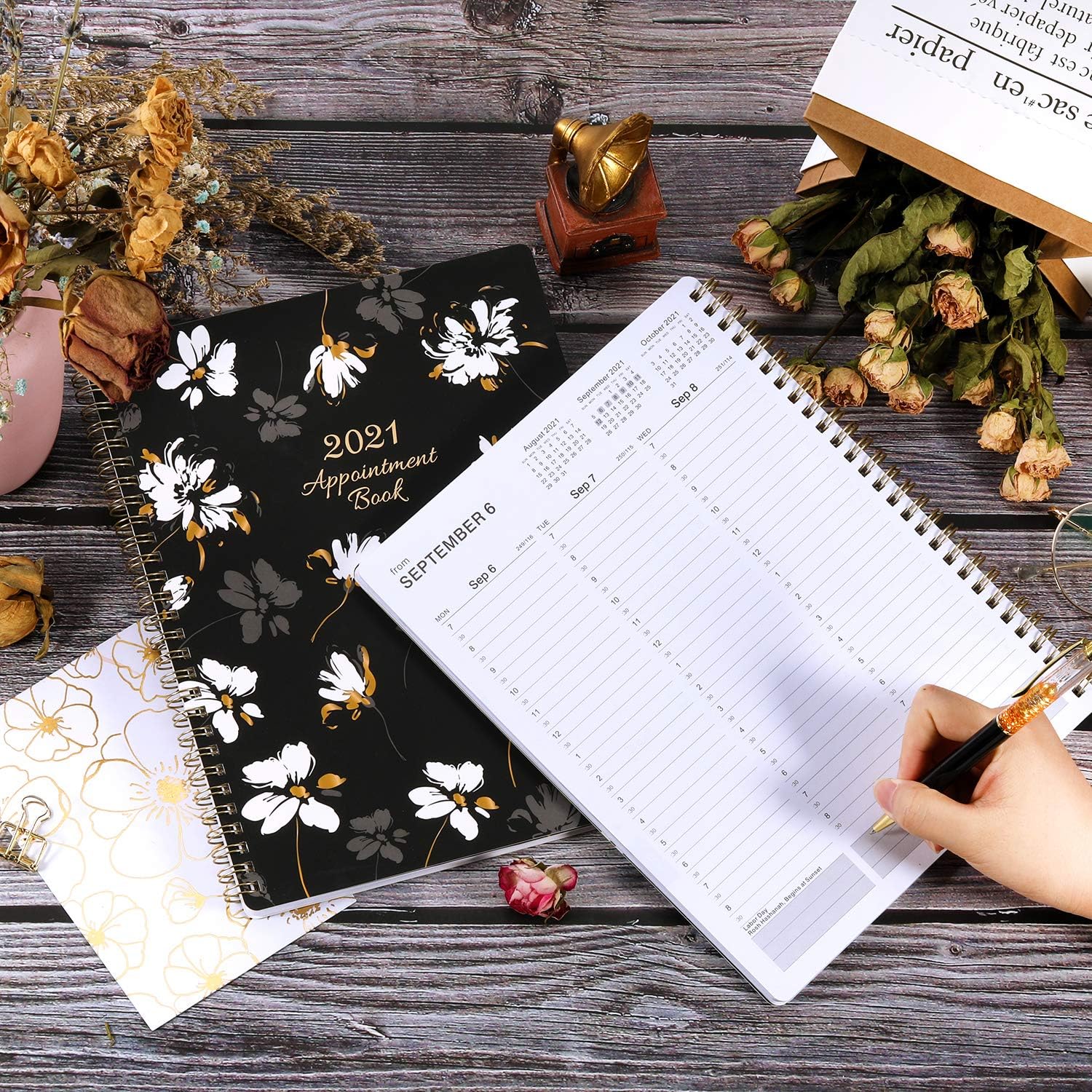 2021 Weekly Appointment Book/Planner - 53 Weeks Daily Planner Organizer, 30-Minute Interval, January 2021 - December 2021, Flexible Cover, Twin-Wire Binding, 8" x 9.8"