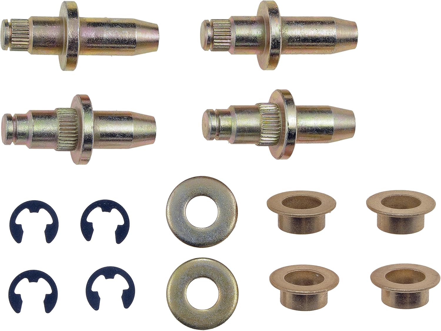 Dorman 703-267 Door Hinge Pin And Bushing Kit - 4 Pins, 4 Bushings, 2 Washers And 4 Clips Compatible with Select Cadillac/Chevrolet/GMC Models, 2 Pack