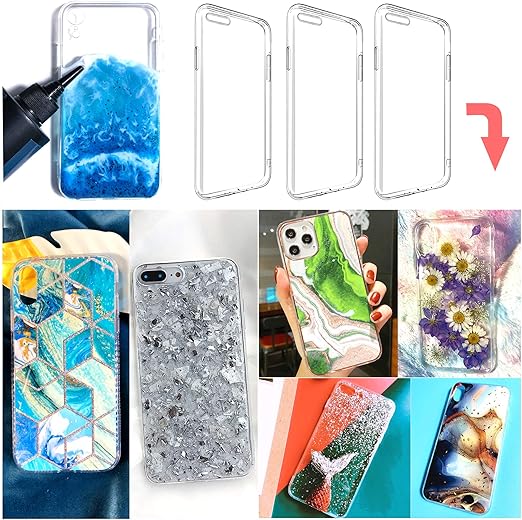 Capa de celular personalizada de resina epóxi de 3 peças para iPhone  6p/7p/8p (observação:
