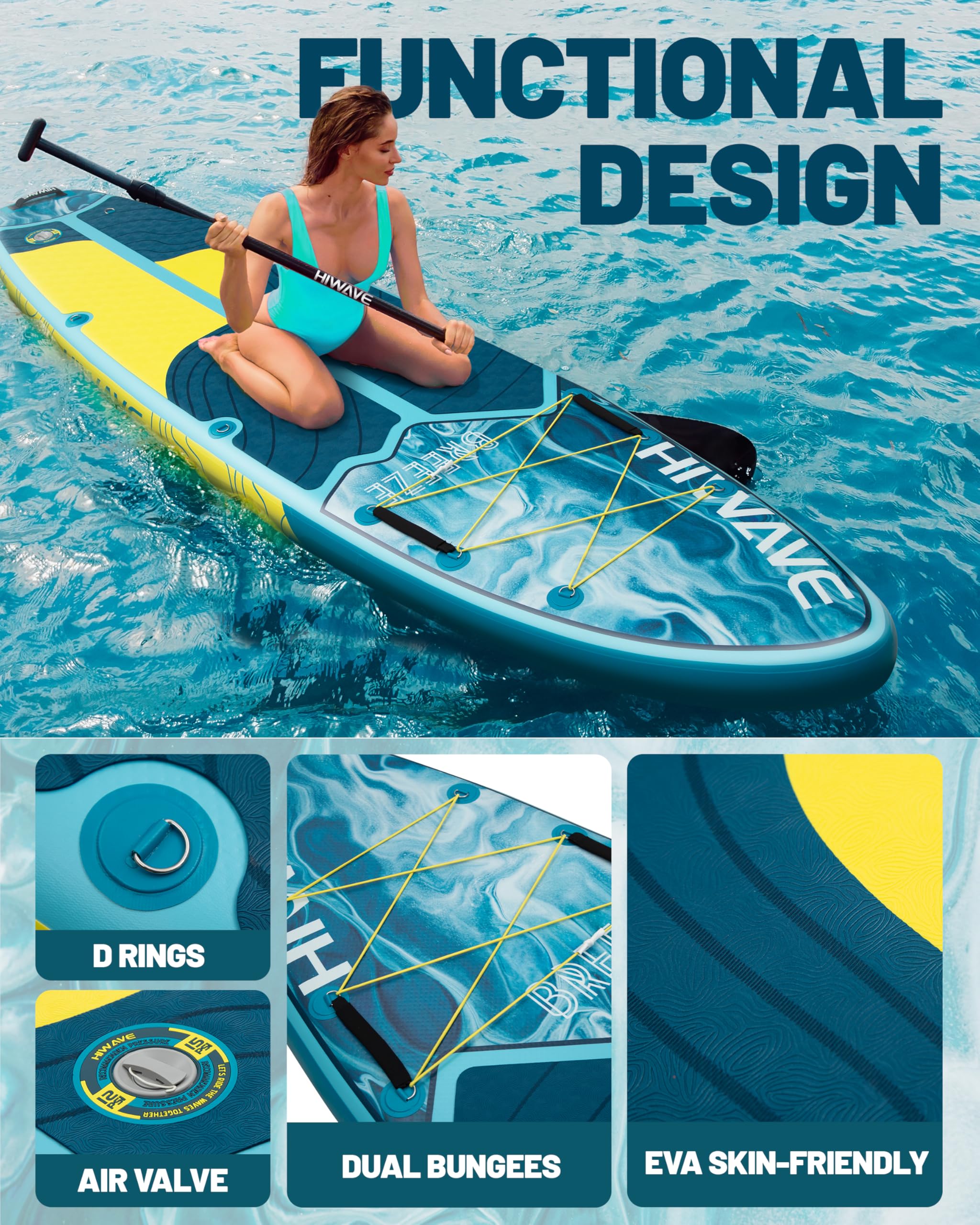 Amazon.com : Hiwave Inflatable Stand Up Paddle Board 11'*34”*6