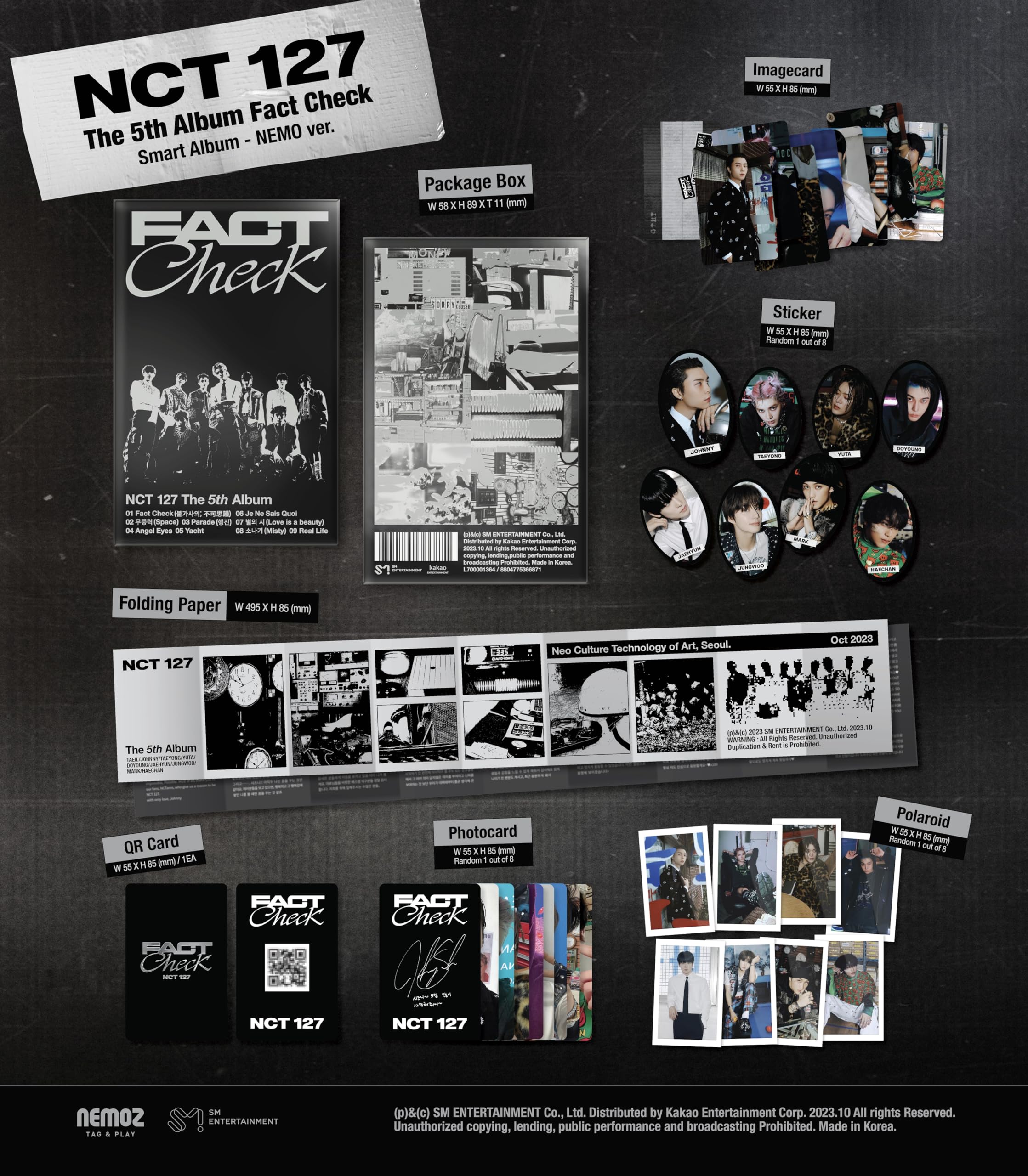 Amazon.com: NCT 127 Fact Check 5th Album QR Version Case+1p QR