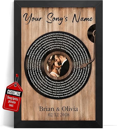 Vista 136 de VICILO Póster musical personalizado con letras de canciones, decoración sentimental perfecta, regalo de San Valentín para él, regalos de novio