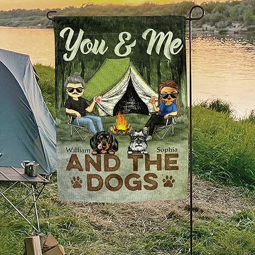 Vista 18 de Bandera personalizada de Making Memories para campamento, jardín, banderas para cámper al aire libre para campamento de doble cara, patio, Haciendo