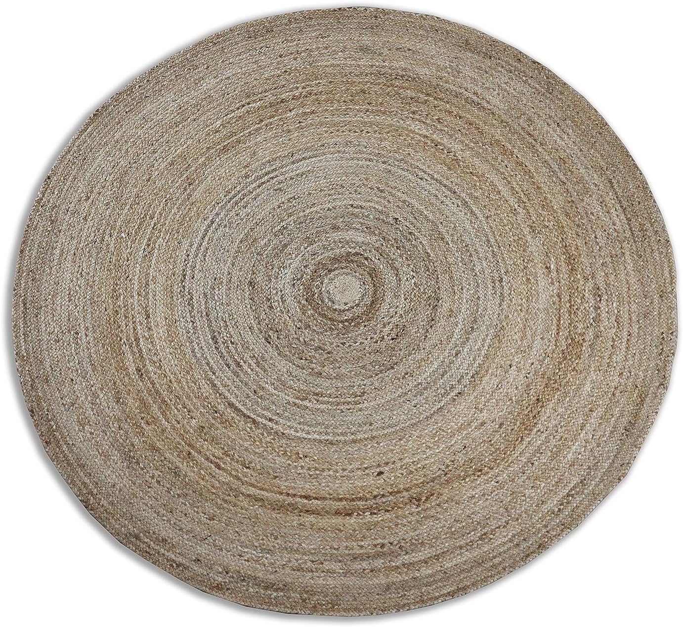 Amazon.com: Hand Woven Farmhouse Jute Area Rug Round Natural Brown Rug ...