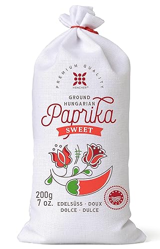 Pimentón húngaro (7 onzas, dulce) importado de Kalocsa, Hungría, en bolsa de lona, sabor increíble