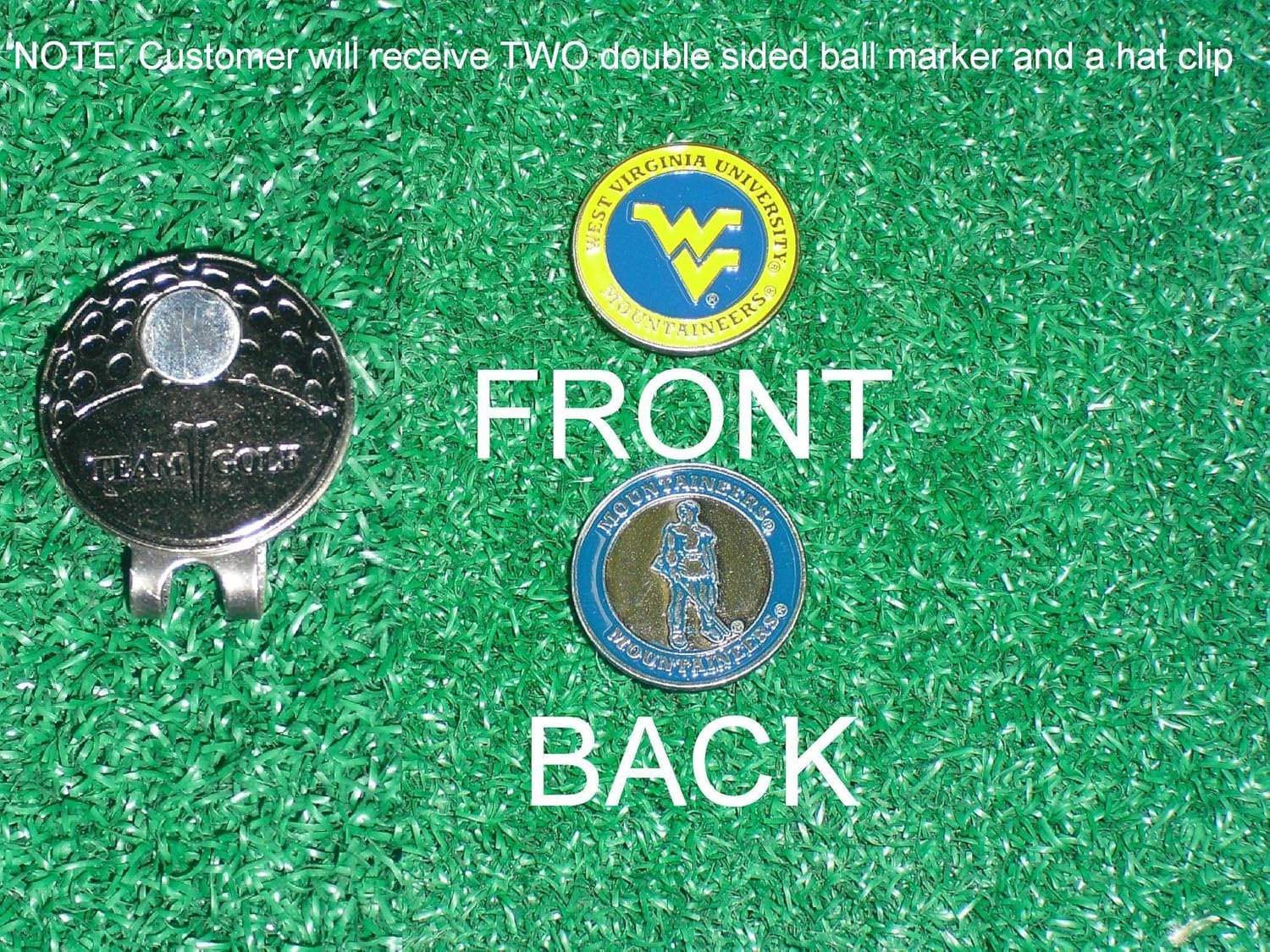 West Virginia University Golf Hat Clip w/Two Double Sided