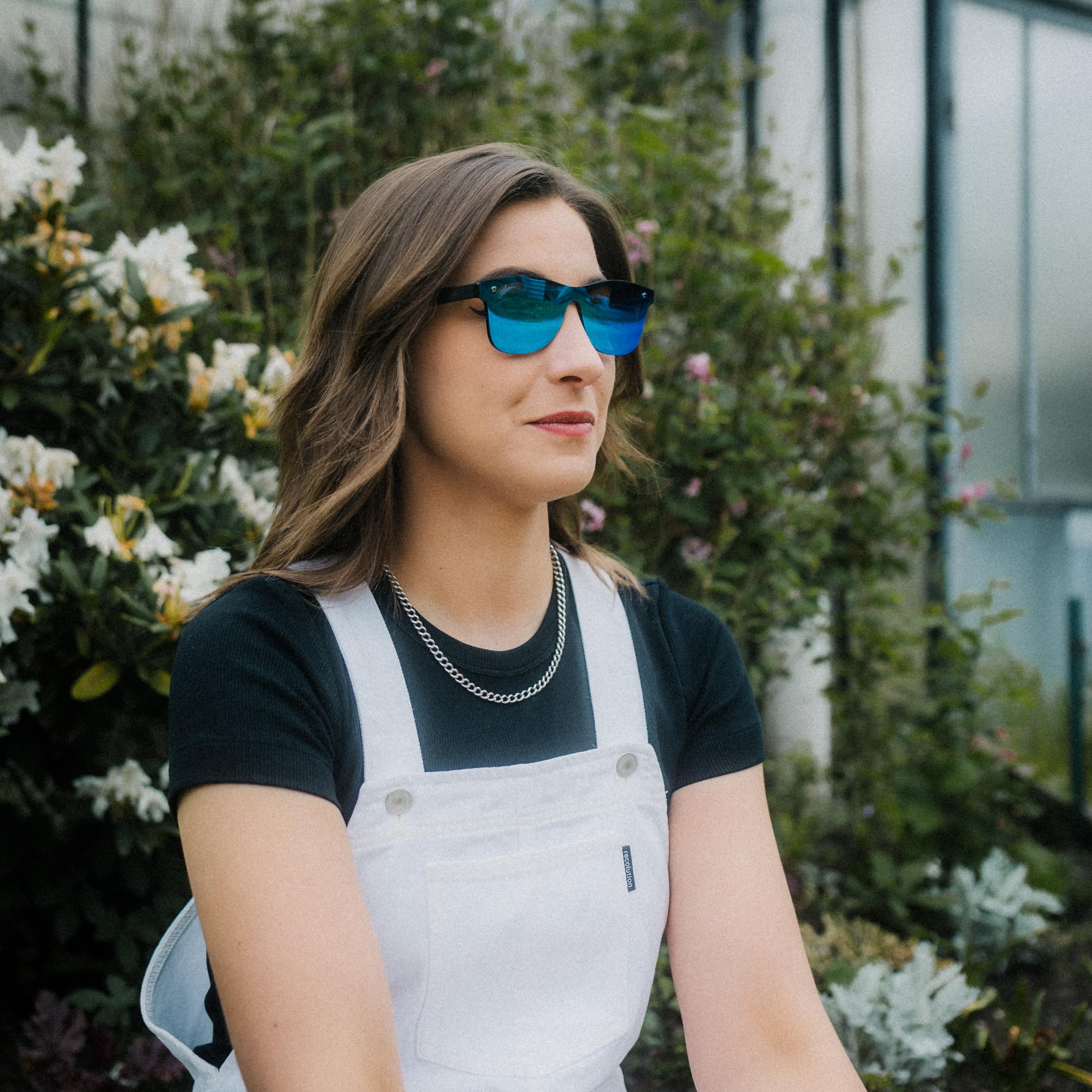 Sonnenbrille Damen Holz Polarisiert UV400 Rund mit Holzbügeln und Brillenetui aus Kork