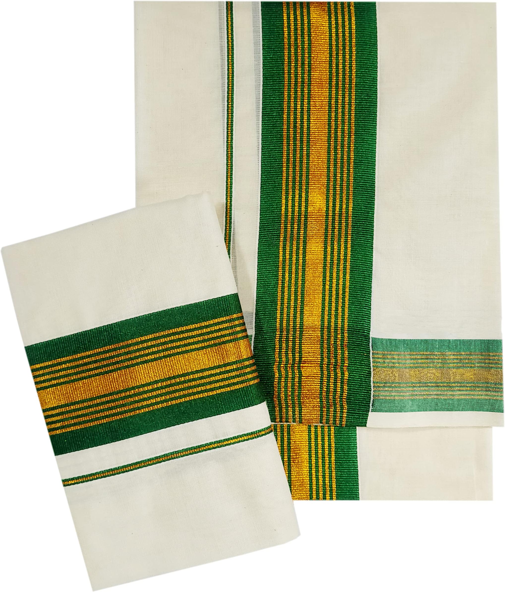 Women's Kerala Traditional Cotton Set Mundu Cream Color with Fancy Border