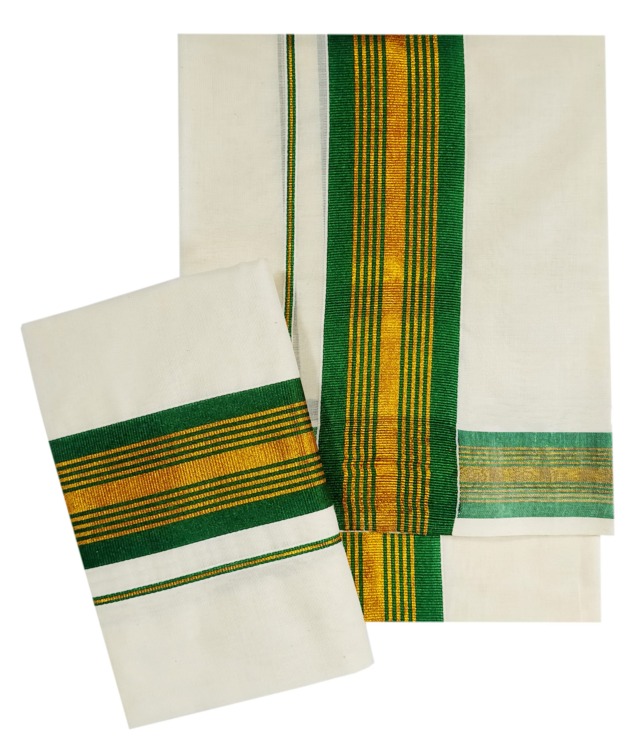 YETTALANWomen's Kerala Traditional Cotton Set Mundu Cream Color with Fancy Border